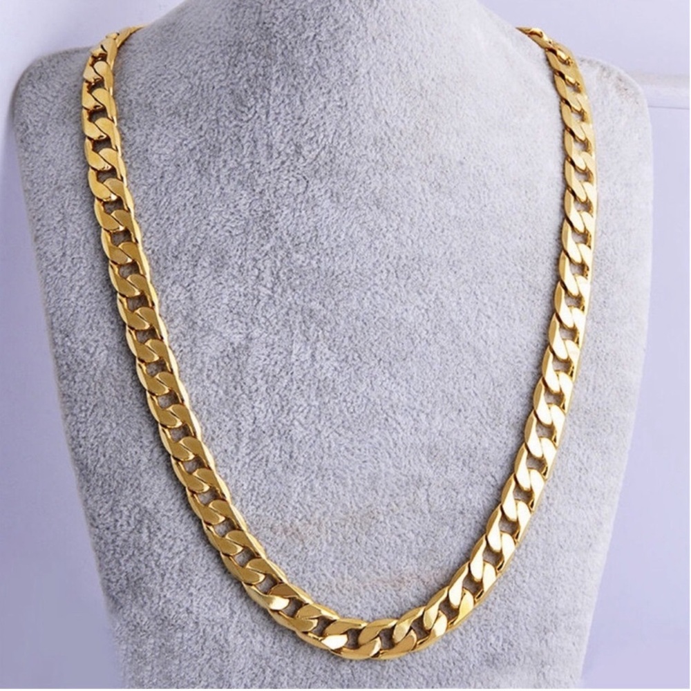 New 18k Gold Unisex Cuban Link Classic Minimalist Chain Handcrafted Necklace - Picture 6 of 16